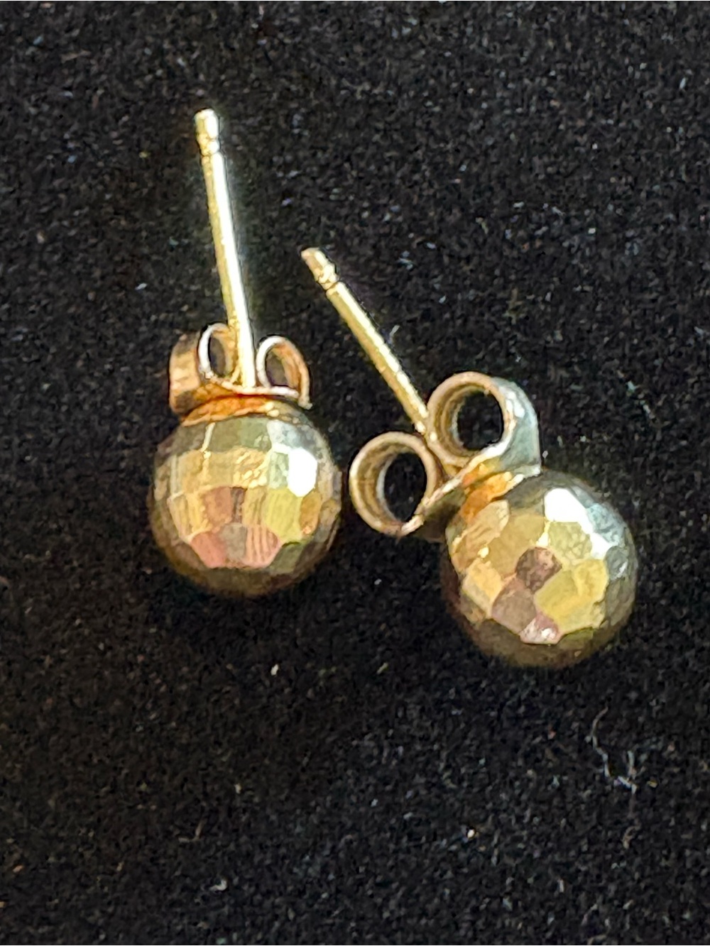10k Gold Faceted Ball Stud Earrings - Women Jewelry